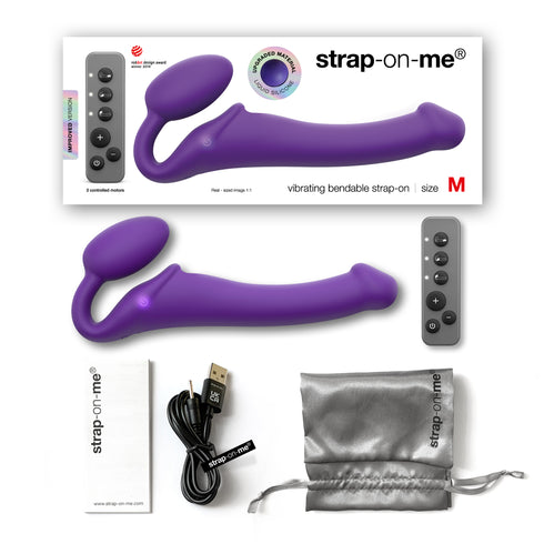 Strap-on Vibrant Télécommandé 3 Moteurs Couleur Violet